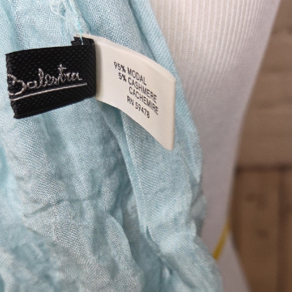 Light Blue Crinkled Wrap Scarf for Women - Picture 4 of 5